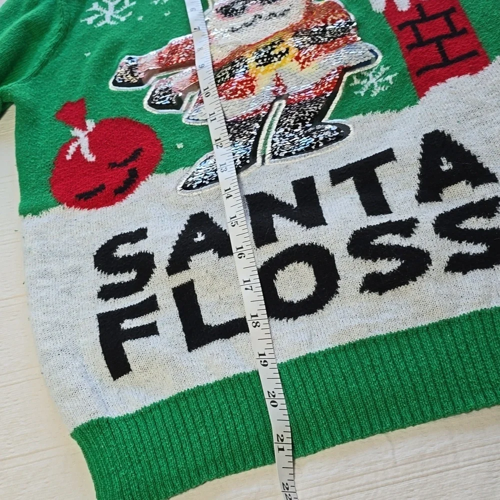 Well Worn Holiday Sweater Santa Floss Ugly Christmas Sweater KIDS Size Medium